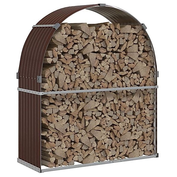 vidaXL Kaminholzunterstand Braun 120x45x140 cm Verzinkter Stahl 364571 günstig online kaufen