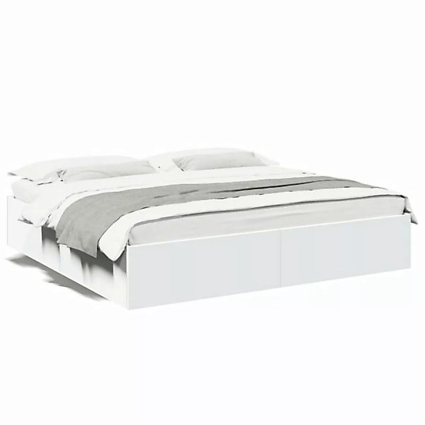 vidaXL Bett Bettgestell Weiß 180x200 cm Holzwerkstoff günstig online kaufen
