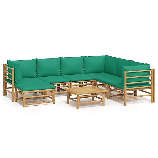 vidaXL Gartenlounge-Set 8-tlg. Garten-Lounge-Set mit Grünen günstig online kaufen