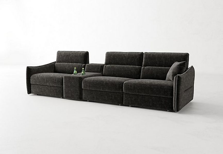 moebeloutlet.de Schlafsofa Prisma Kinosofa 3-Sitzer mit Bett Grigio Antraci günstig online kaufen