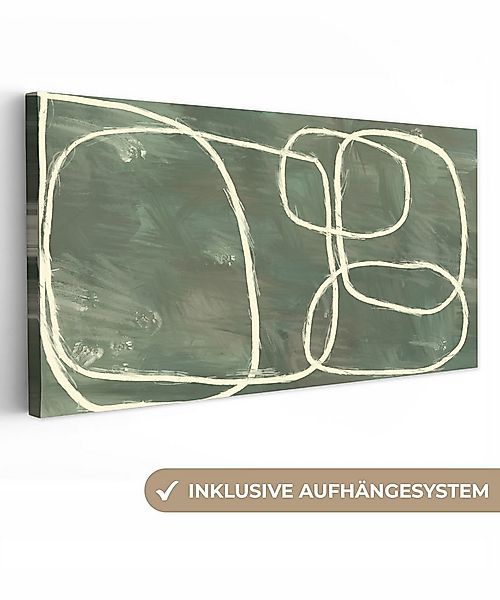 OneMillionCanvasses® Leinwandbild Panorama Abstrakt - Grün - Kunst - Modern günstig online kaufen