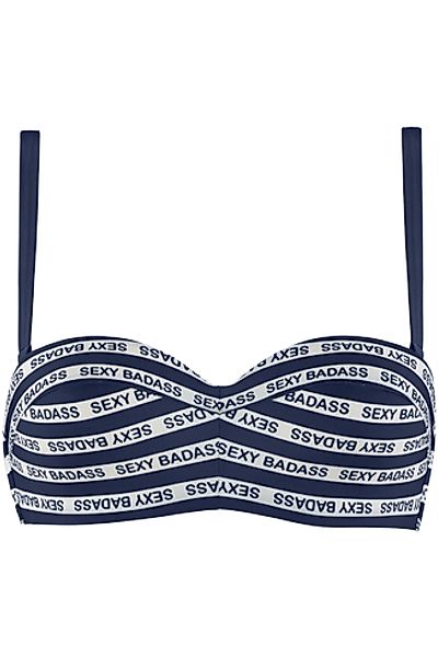 Sexy Badass Trägerloses Bikinioberteil | Wired Padded Blue And White günstig online kaufen