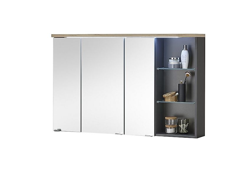 BEGA BBK Badezimmerspiegelschrank Grau / Artisan Eiche Dekor - 110x70x20 (B günstig online kaufen