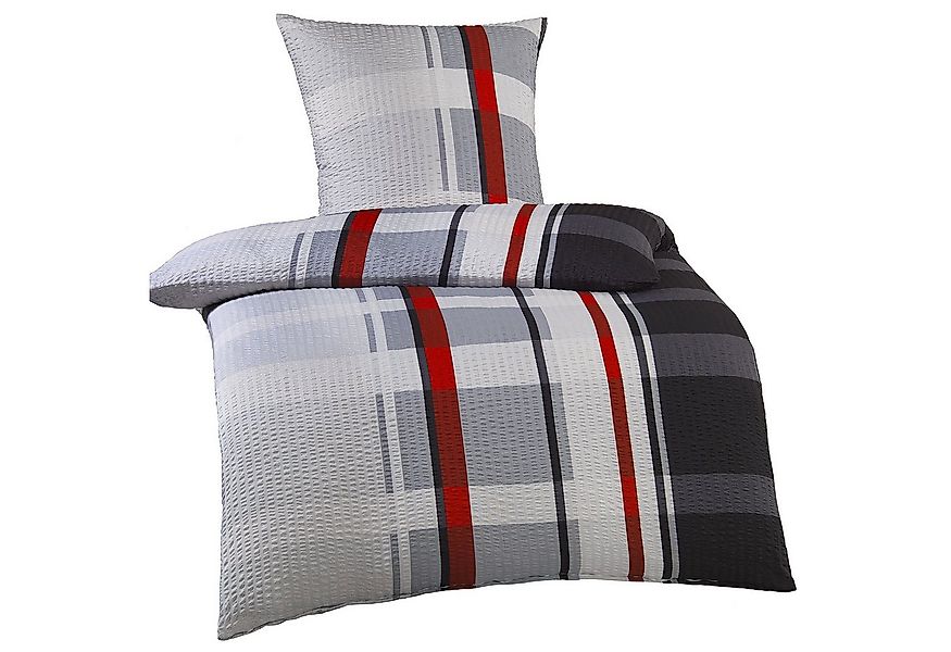 KH-Haushaltshandel Bettwäsche 2-tlg. Seersucker Bettwäsche 135x200 +80x80cm günstig online kaufen