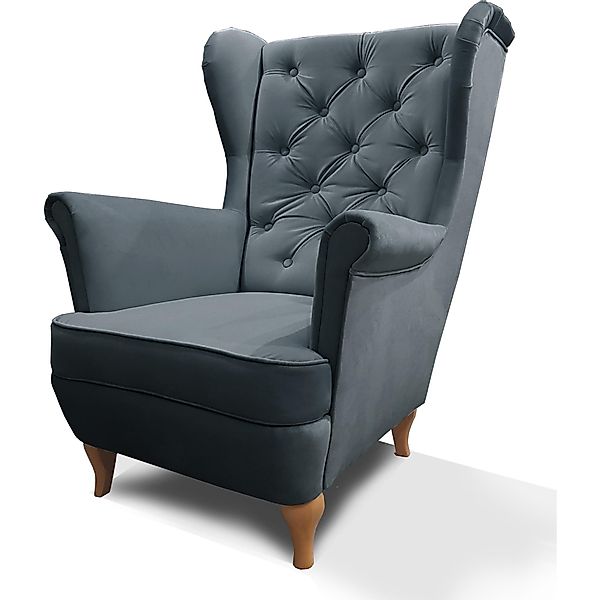 Beautysofa Ohrensessel Sessel FALCO Chesterfield Wohnzimmersessel günstig online kaufen