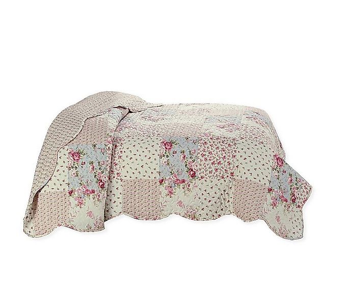 Delindo Lifestyle Tagesdecke Patchwork Röschen, floraler Bettüberwurf, weic günstig online kaufen