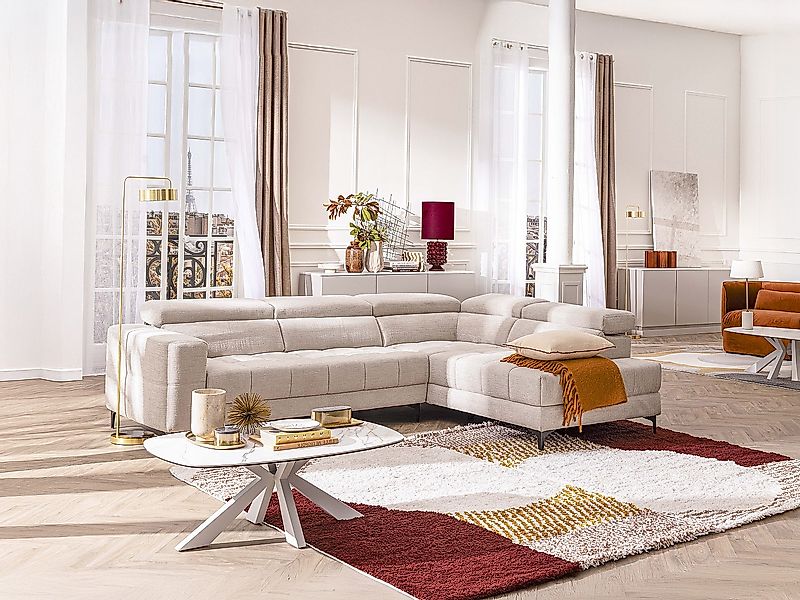 Eckrelaxsofa elektrisch - Ecke rechts - mit ausziehbarer Sitzfläche - Stoff günstig online kaufen