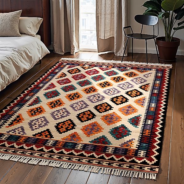HANSE Home Teppich »Kelim Kian«, rechteckig, 3 mm Höhe, Wolle, Baumwolle, N günstig online kaufen