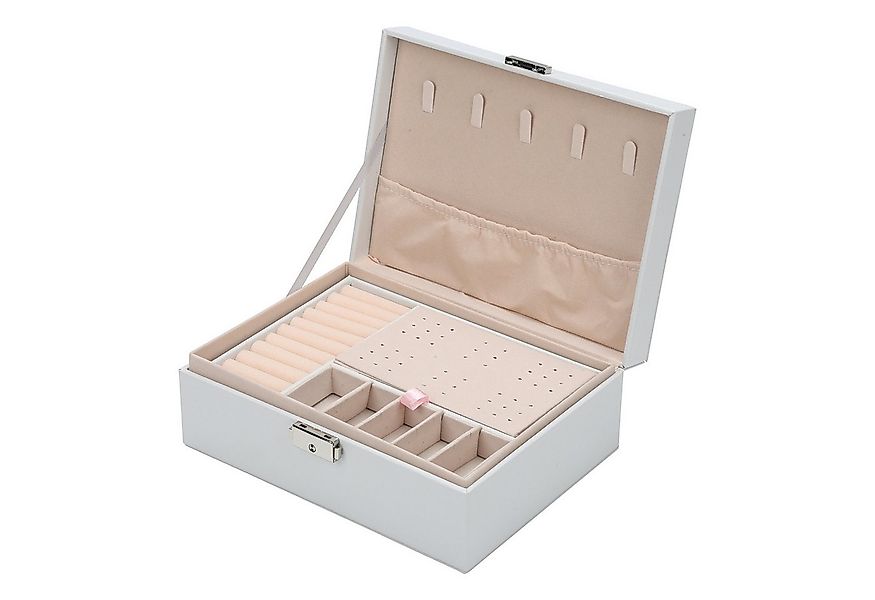 Clanmacy Schmuckkasten Schmuckkasten 2-schichtiger Schmuckschatulle Damen S günstig online kaufen
