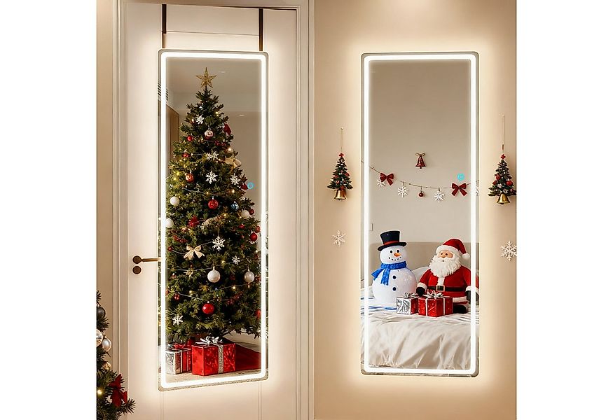 LVSOMT Ganzkörperspiegel Wandspiegel, LED Hängespiegel mit höhenverstellbar günstig online kaufen