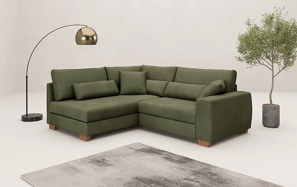 Mr. Couch Ecksofa "Helena L-Form", Mit Federkern, wahlweise mit Bettfunktio günstig online kaufen
