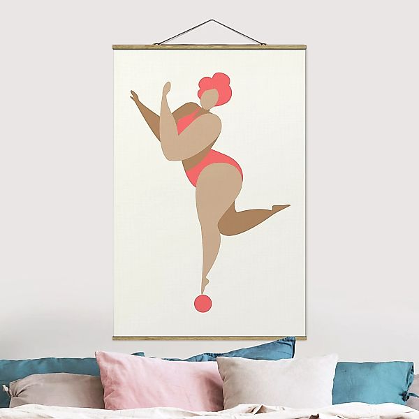 Stoffbild mit Posterleisten Miss Dance Rosa günstig online kaufen