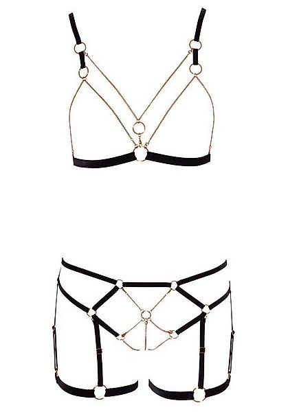 Cottelli Collection Set: Bügelloser BH Dessous-Set mit Ketten: BH und Slip günstig online kaufen