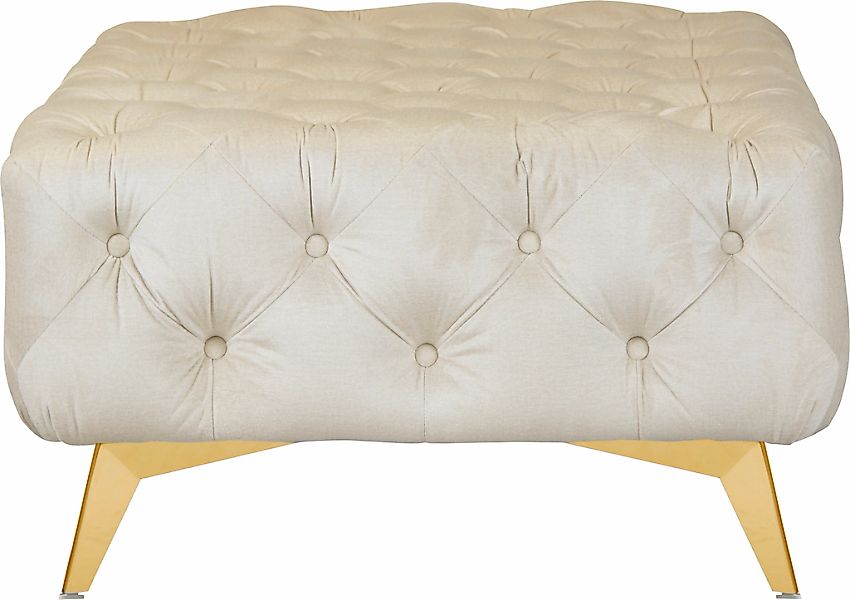 Leonique Polsterhocker "Amaury", Chesterfield-Optik, Breite 80cm, Fußfarbe günstig online kaufen