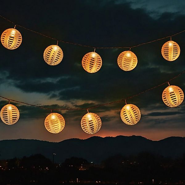 Spetebo LED-Lichterkette Solar Lichterkette mit 10 günstig online kaufen