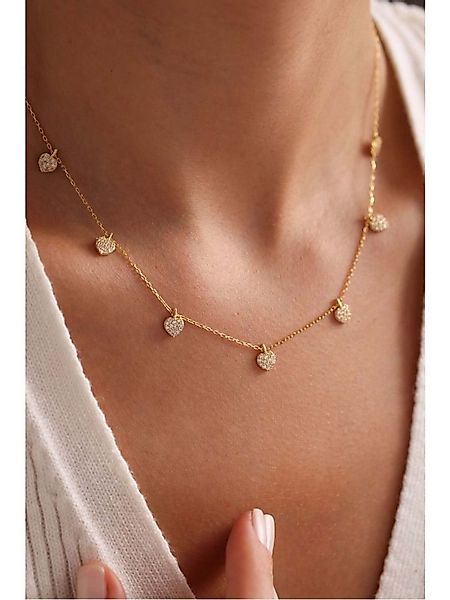 Nisan Kette und Anhänger Set, 925 Silber Halskette Gold – Collier mit mehre günstig online kaufen