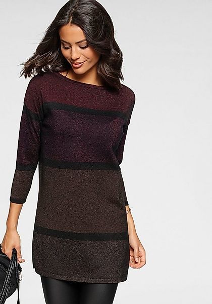 Laura Scott Longpullover mit feinem Glanzeffekt und 3/4 Ärmeln günstig online kaufen