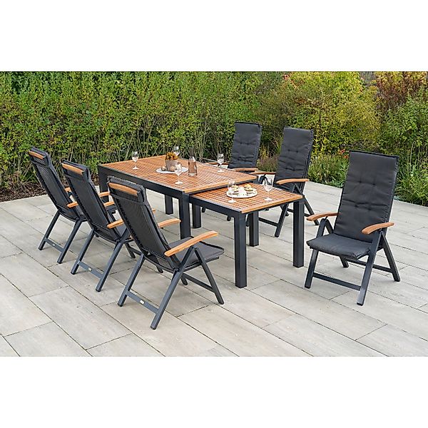 Merxx Gartenmöbel-Set Tilos 14-teilig mit Ausziehtisch günstig online kaufen