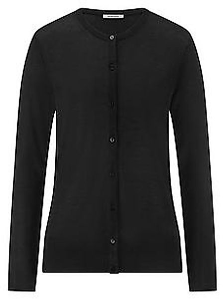 Rundhals-Strickjacke aus Seide und Kaschmir Peter Hahn schwarz günstig online kaufen