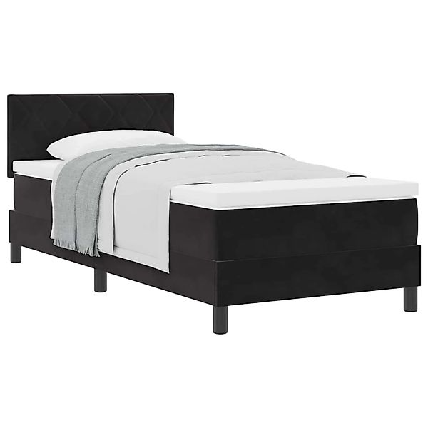 vidaXL Boxspringbett mit Matratze Schwarz 100 x 200 cm Samt 3339220 günstig online kaufen