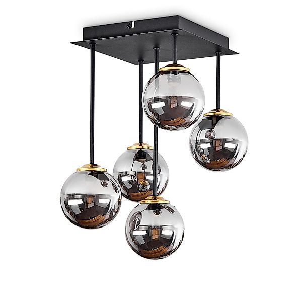 hofstein Deckenleuchte »Isorella« Deckenlampe aus Metall/Rauchglas günstig online kaufen