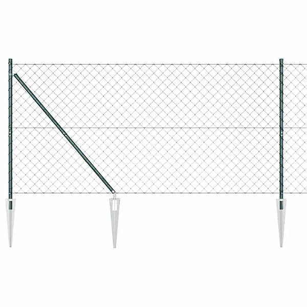 vidaXL Zaunpfosten Grün 10 x 1,4 m 60 x 60 mm Netz Stahl und PVC 3351159 günstig online kaufen