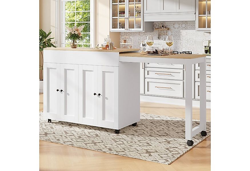 Flieks Küchenwagen mit ausziehbarer Bartisch und Arbeitstisch, (2 St), Serv günstig online kaufen