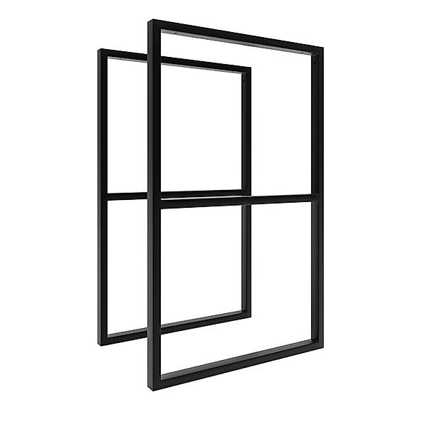 HEVVA Waschtisch Gestell NECKAR Schwarz 50 cm Tiefe 2er Set günstig online kaufen