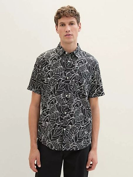 TOM TAILOR Denim Langarmhemd Relaxed Kurzarmhemd mit Leinen günstig online kaufen
