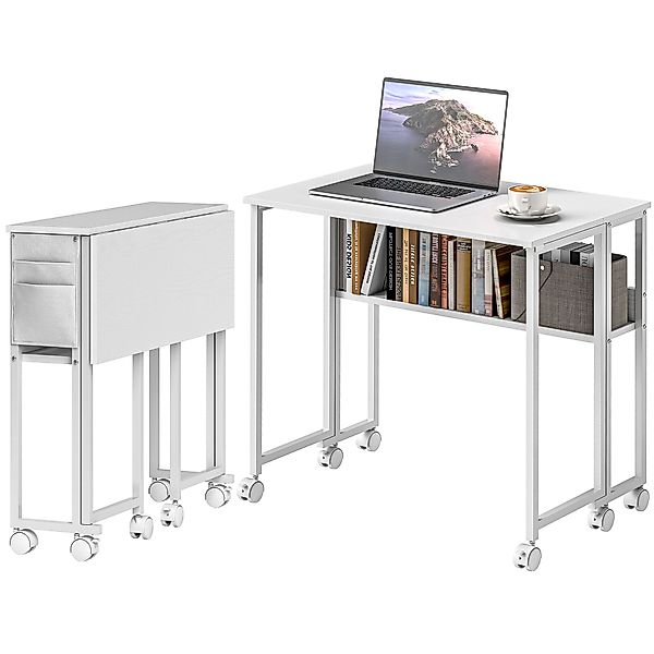 HOMCOM Klappbarer Platzsparender Schreibtisch mit Klappe, Kleiner Schreibti günstig online kaufen