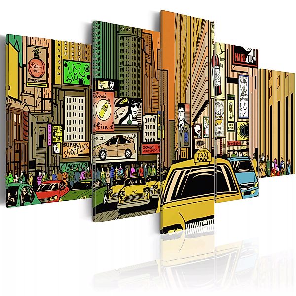Wandbild - Straßen von NYC im Comic günstig online kaufen