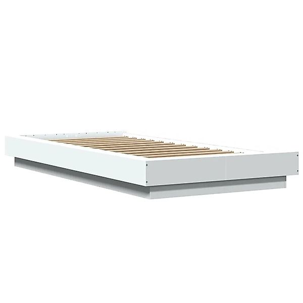 vidaXL Bettgestell mit LED Weiß 75x190 cm Holzwerkstoff 3281154 günstig online kaufen