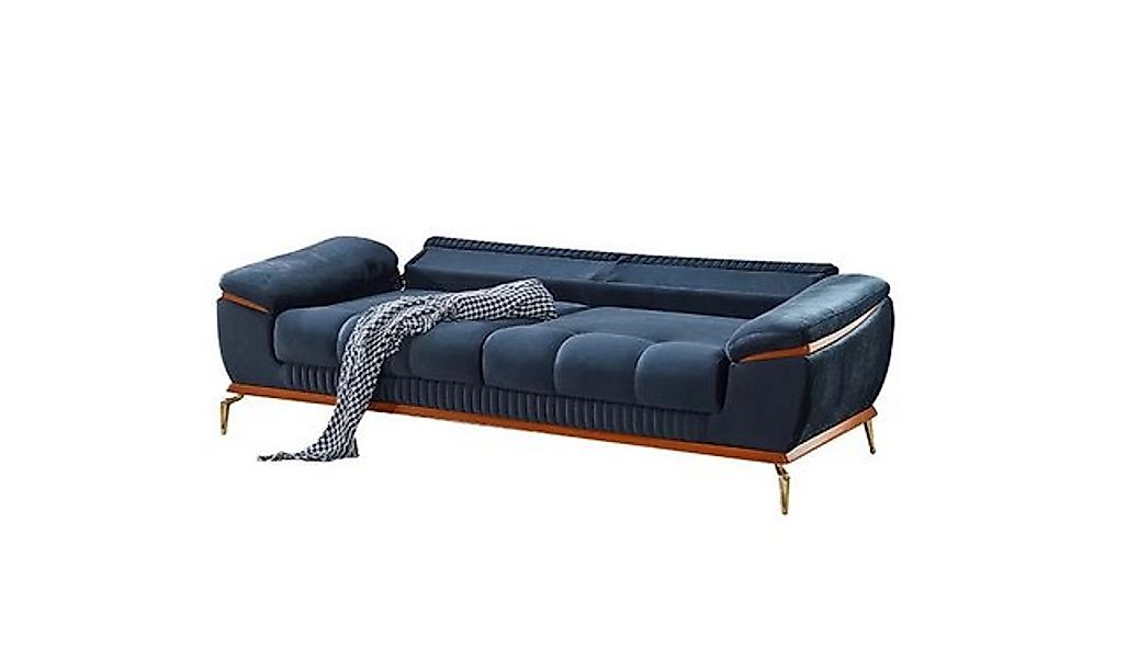 JVmoebel Sofa Blau Sofa Dreisitzer Couch Wohnzimmer Modern Design Möbel Pol günstig online kaufen