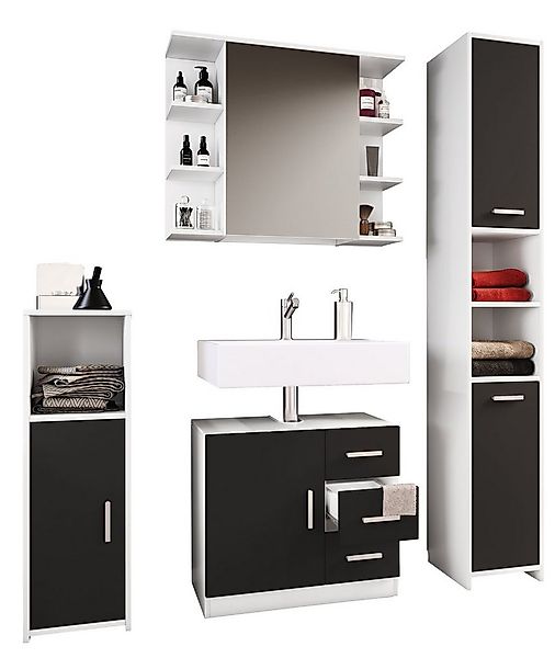 VCM Badmöbel-Set 4-tlg. Komplettset Badmöbel Set Zalo ll günstig online kaufen