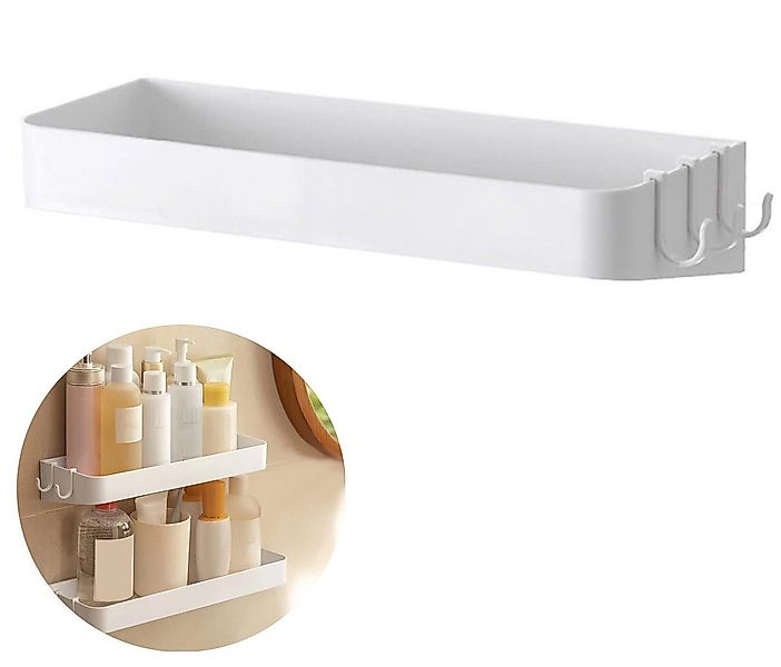 Coonoor Duschregal Badezimmerregal mit 3 Haken weiß 30cm, 1-tlg., kein Bohr günstig online kaufen