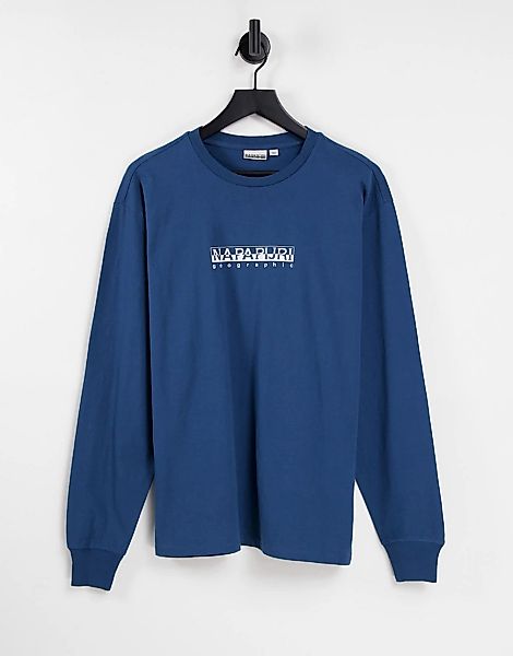 Napapijri – Box – Langärmliges Shirt in Blau mit Logo günstig online kaufen
