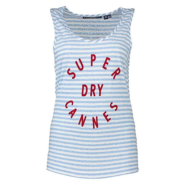Superdry Coast Stripe Graphic Ärmelloses T-shirt M Seafoam Blue White Strip günstig online kaufen