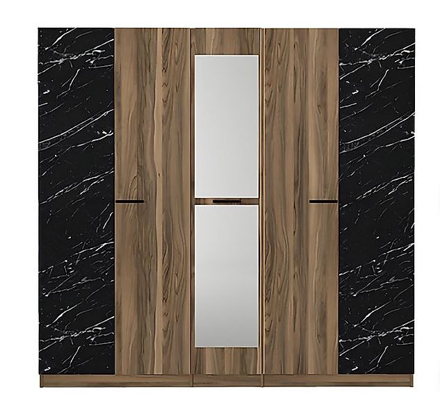 JVmoebel Kleiderschrank Elegante Kleiderschrank Garderobenschrank Holz Brau günstig online kaufen