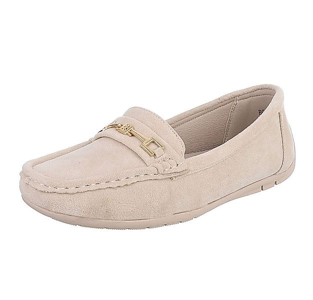 Ital-Design Elegante Wildleder Slipper mit Goldakzent für Damen Slipper (91 günstig online kaufen