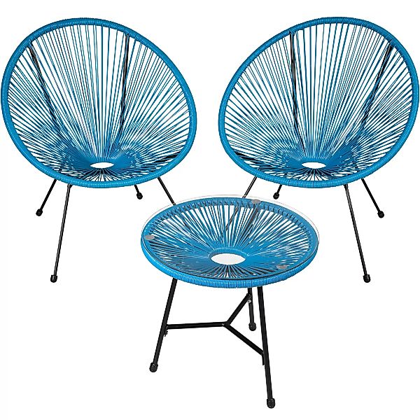 2 Gartenstühle Santana mit Tisch - blau günstig online kaufen