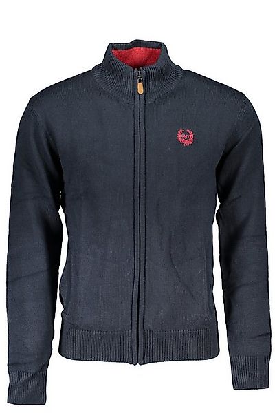 GIAN MARCO VENTURI Strickpullover Eleganter Herrenpullover in Blau mit Reiß günstig online kaufen