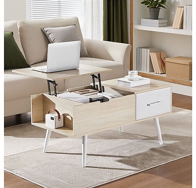 Yaheetech Couchtisch Kaffeetisch Höhenverstellbar, Ausziehbarer Sofatisch B günstig online kaufen