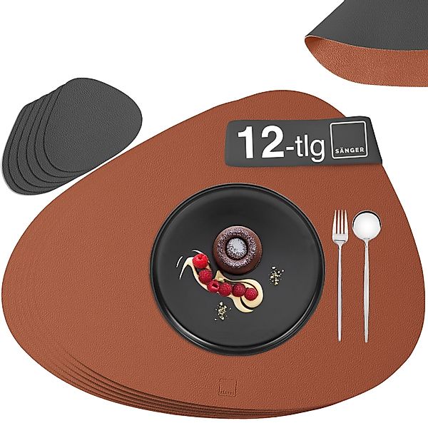 SÄNGER Platzset aus Kunstleder, (Set, 12-St., aus Platzdeckchen und Unterse günstig online kaufen