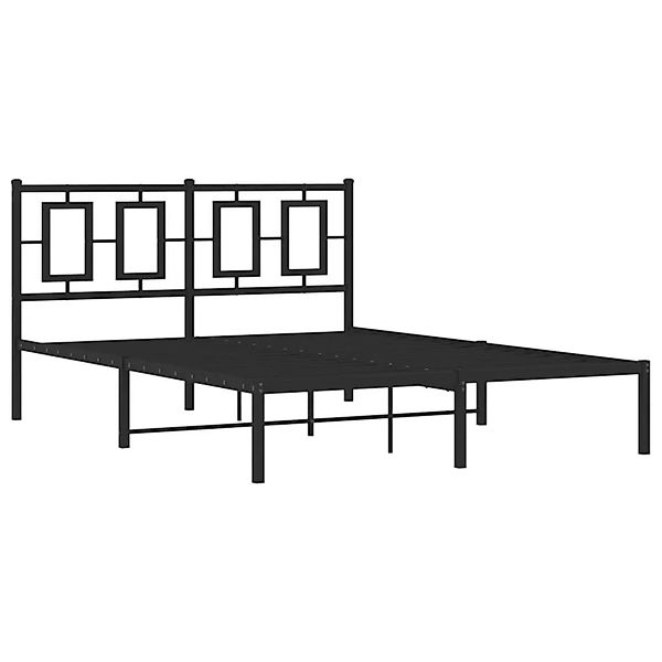 vidaXL Bettgestell mit Kopfteil Metall Schwarz 140x190 cm 374241 günstig online kaufen
