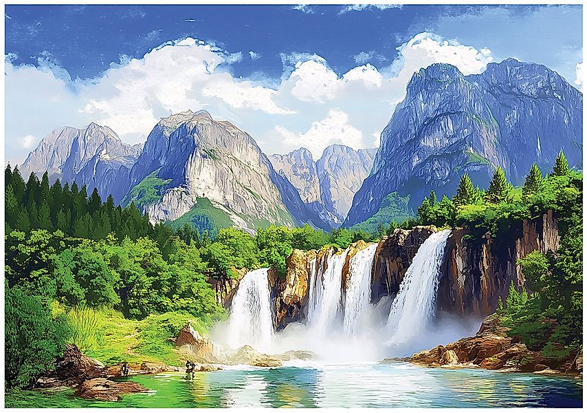 Wallarena Fototapete Wasserfall Gebirge Vlies Tapete günstig online kaufen