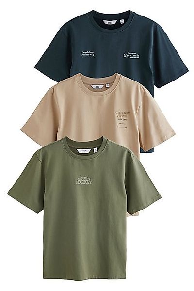 Next T-Shirt Grafik-T-Shirts aus 100 % Baumwolle 3er-Pack (3-tlg) günstig online kaufen