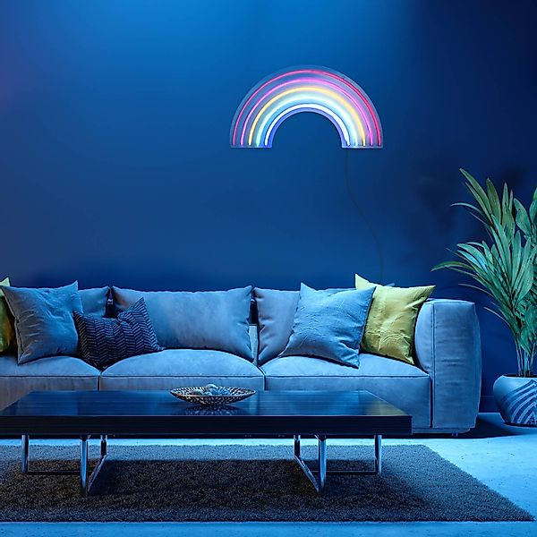 JUST LIGHT LED Wandleuchte NEON-RAINB, LED fest integriert, Warmweiß günstig online kaufen