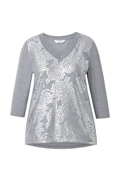 MIAMODA T-Shirt T-Shirt A-Linie silbernes Rosenmuster günstig online kaufen