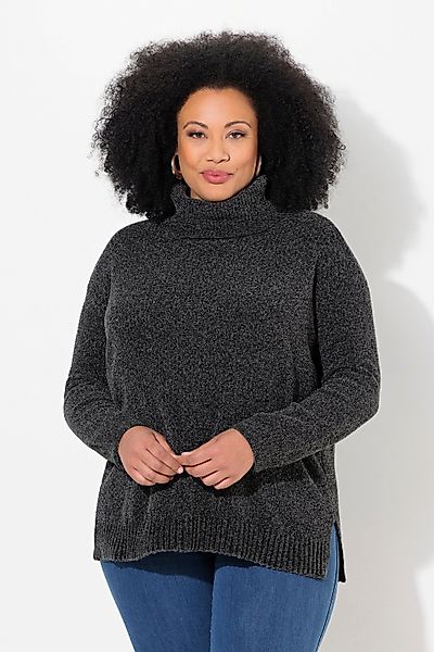 Ulla Popken Longpullover Chenille-Pullover Oversized Stehkragen günstig online kaufen