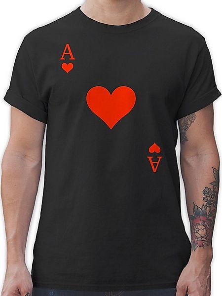 Shirtracer T-Shirt Herz Ass Kartenspiel Karneval Kostüm I Ace of Hearts Kar günstig online kaufen